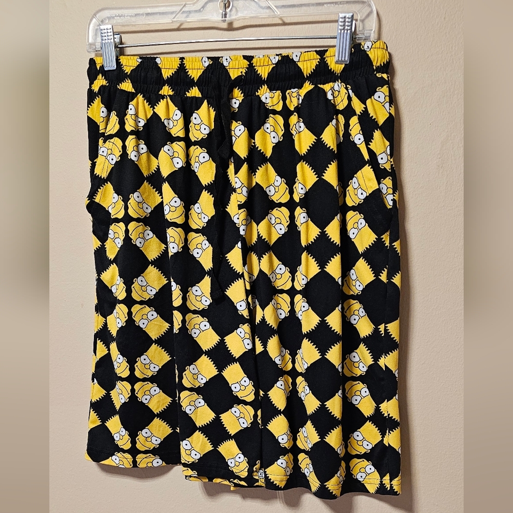 The Simpsons Cartoon Character Yellow and Black Men's Shorts ,sz.M.          AMA